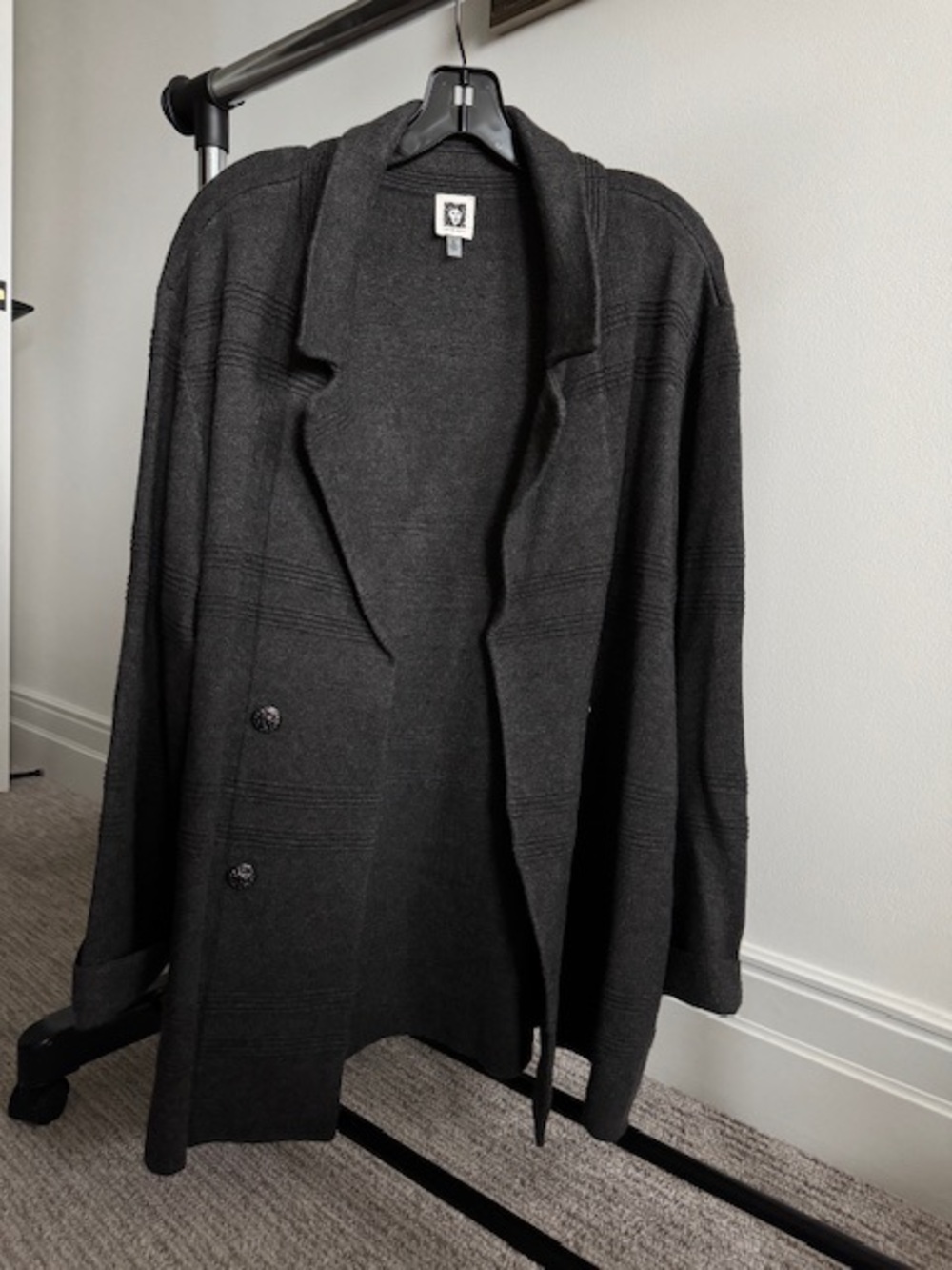Anne Klein Dark Grey Sweater Jacket